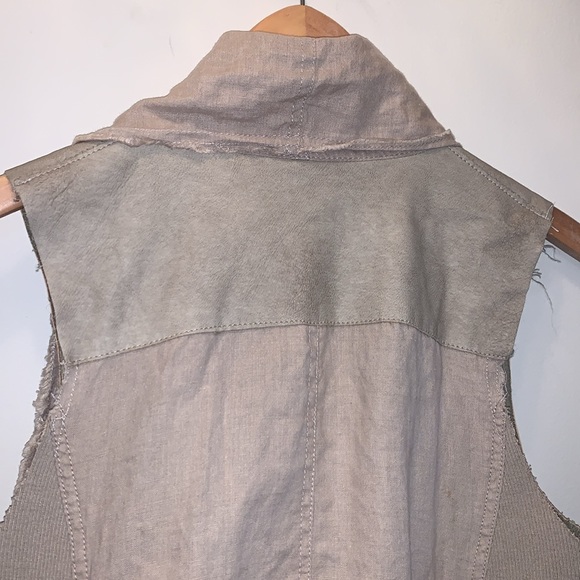 JAKETT ETC Linen & Leather Vest - Picture 4 of 10